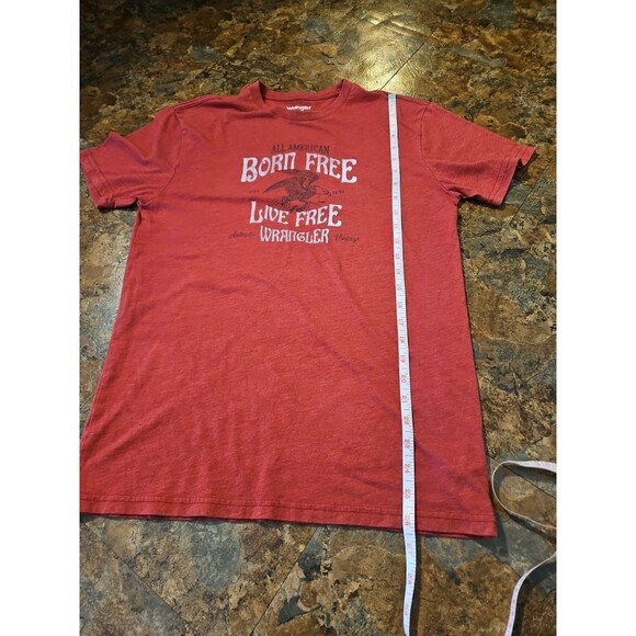 Wrangler Mens Tee Shirt Size Small Red  (A98) - Picture 5 of 6